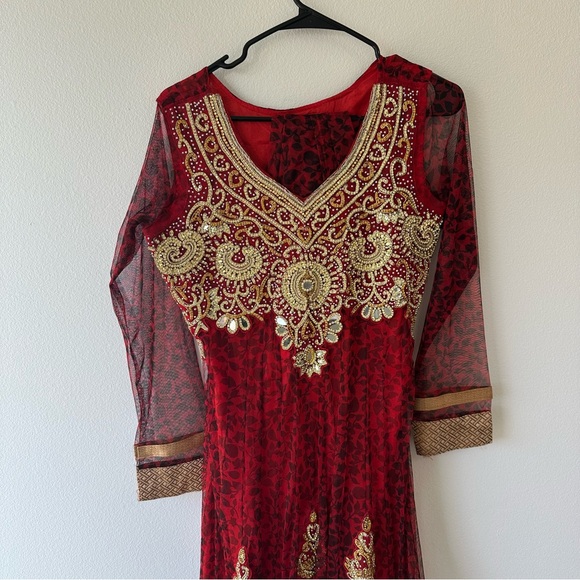 Girls Red Desi Maxi Dress